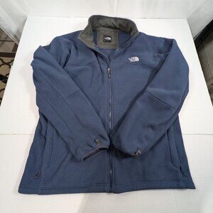 The North Face Men's Navy Blue Long Sleeve Full Zip XXL Embroidered logo